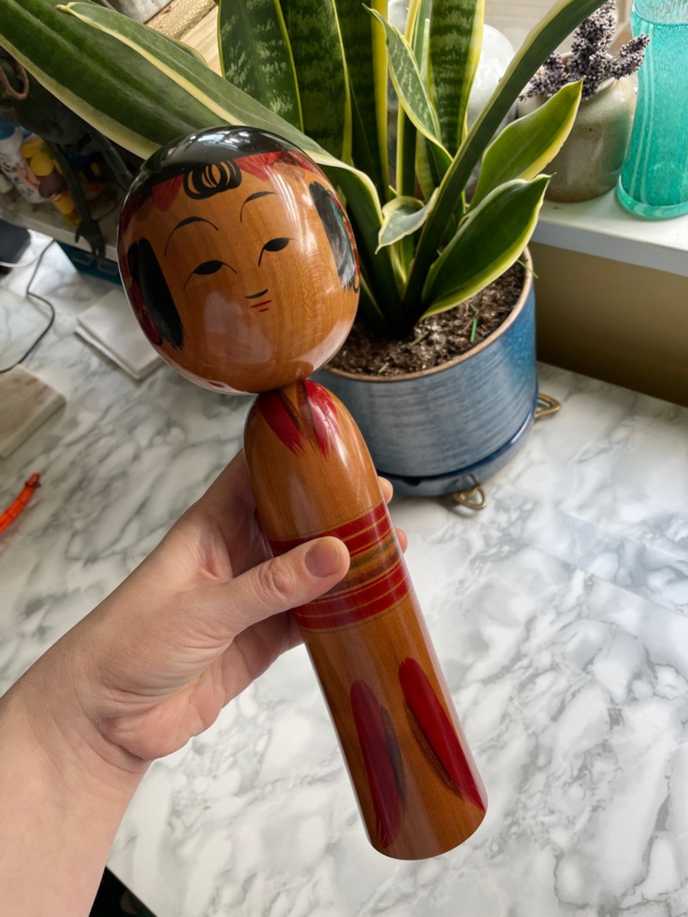 Vintage Traditional KOKESHI Doll 12" Kochi - signed